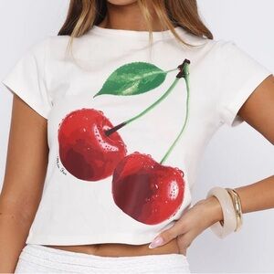 White fox boutique cherry baby tee